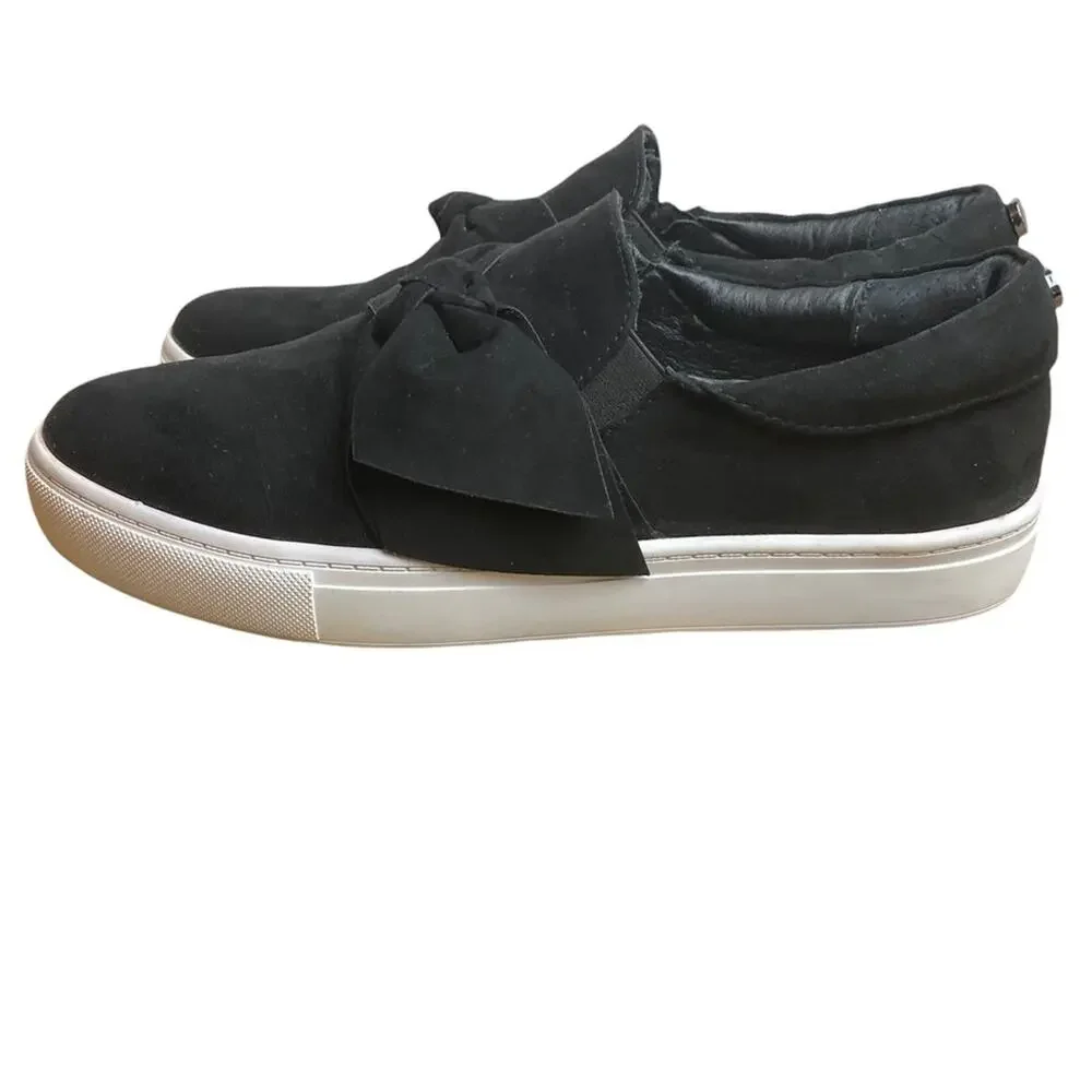 Steve Madden Frilie Platform Bow Sneakers Sz 9.5 Black White